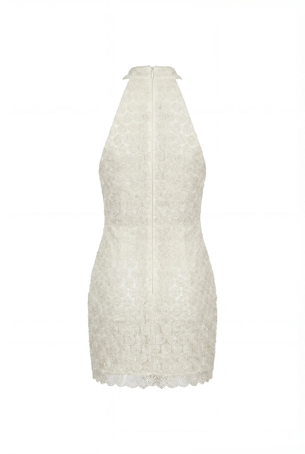 Fitted Lace Ivory Mini Dress