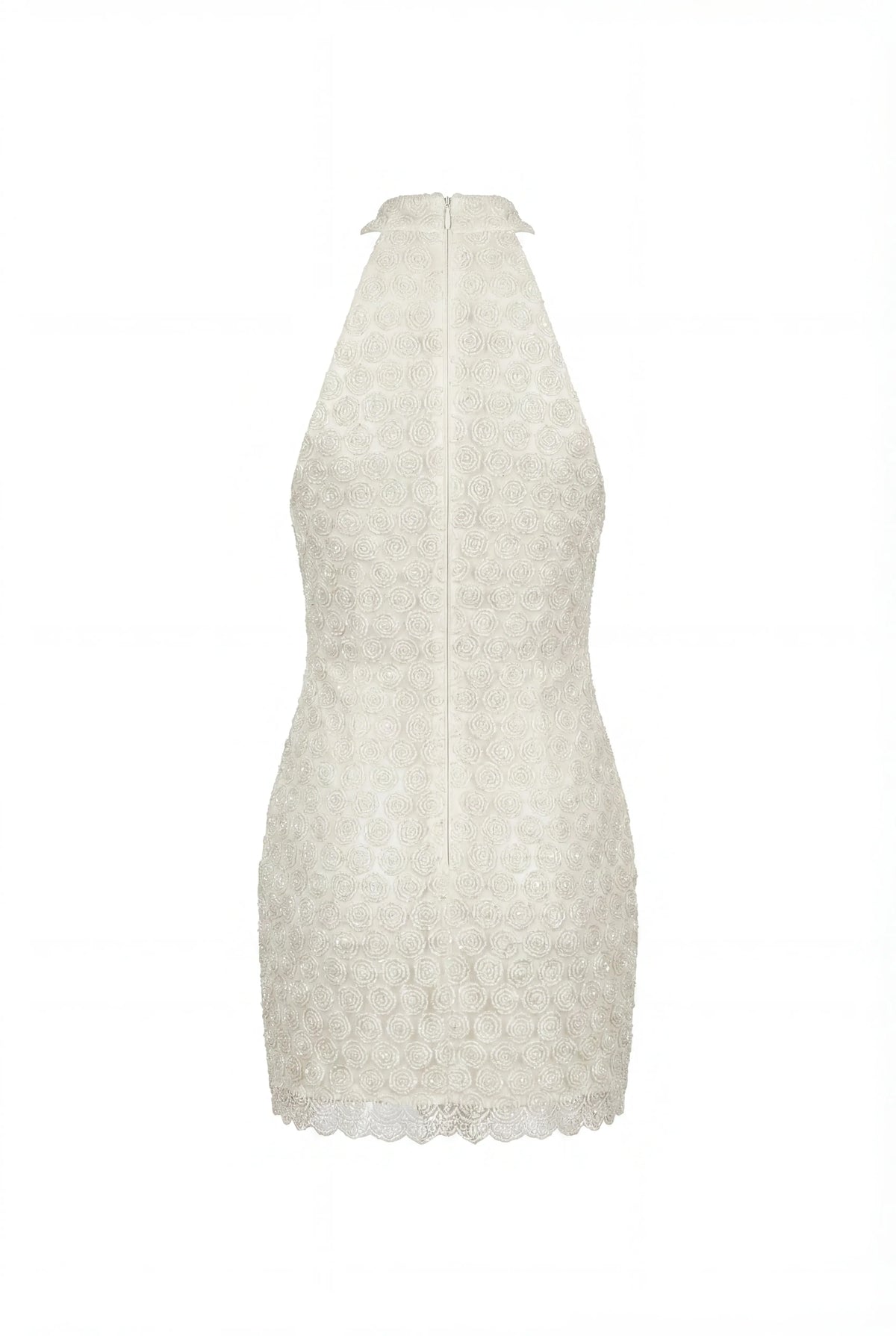 Fitted Lace Ivory Mini Dress