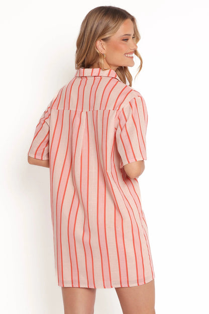 Norah Mini Dress Pink Stripe