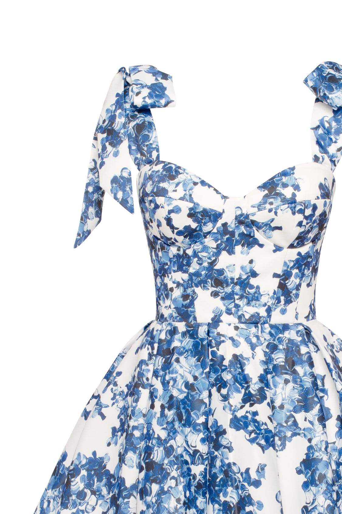 Marvelous blue hydrangea mini dress on straps Garden of Eden