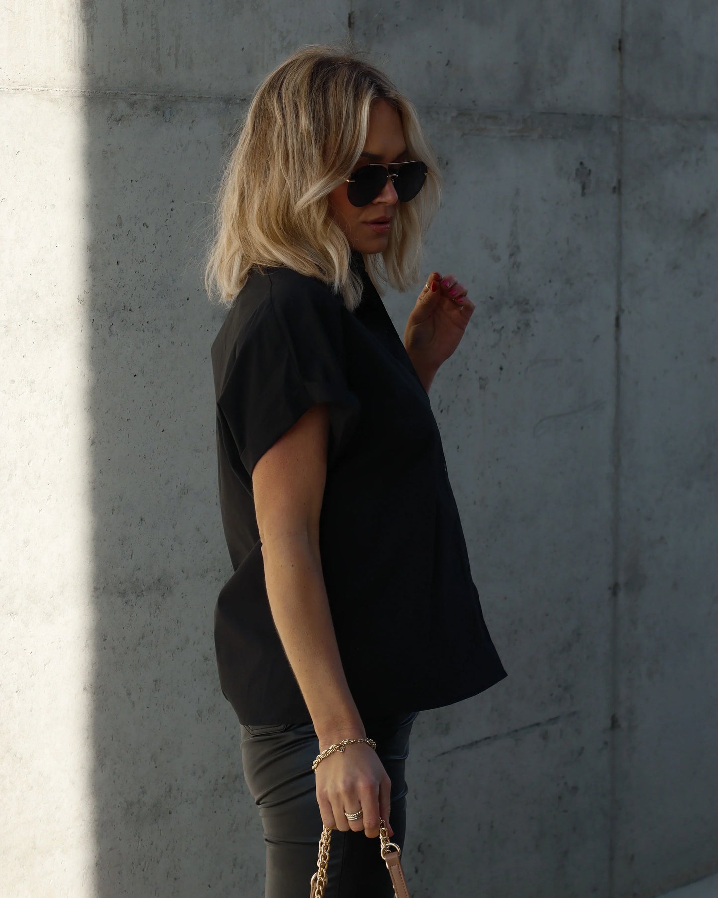 Patty Cotton Blend Button Down Top