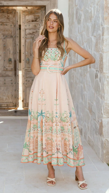 Nellie Midi Dress Aurora Print
