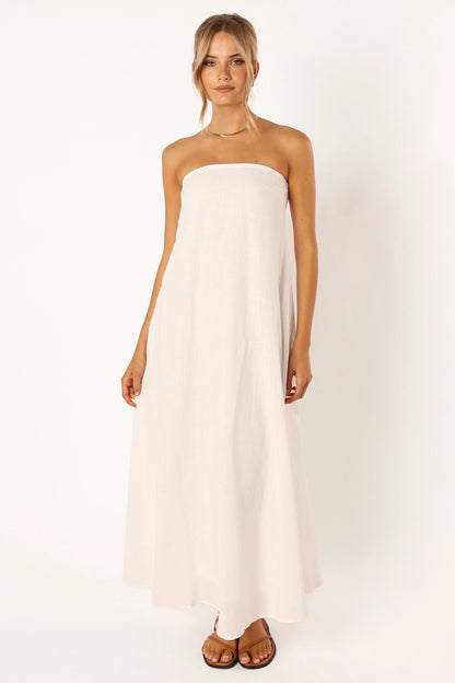Soph Strapless Maxi Dress White
