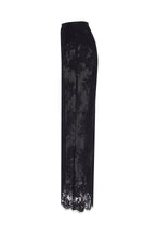 Sensual semi sheer maxi skirt crafted from black floral lace Parisienne