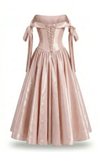 Misty Rose Taffeta Corset Midi Dress