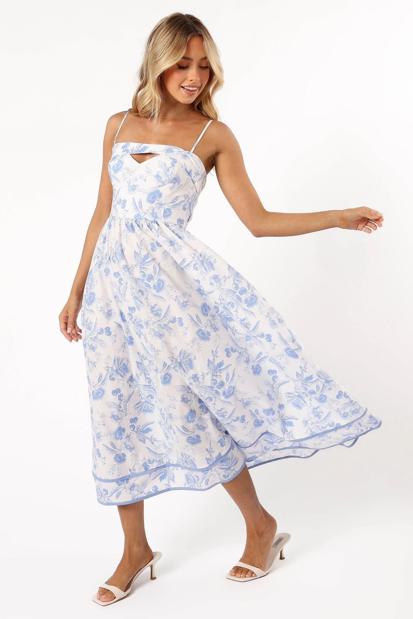 Flora Midi Dress Blue Floral