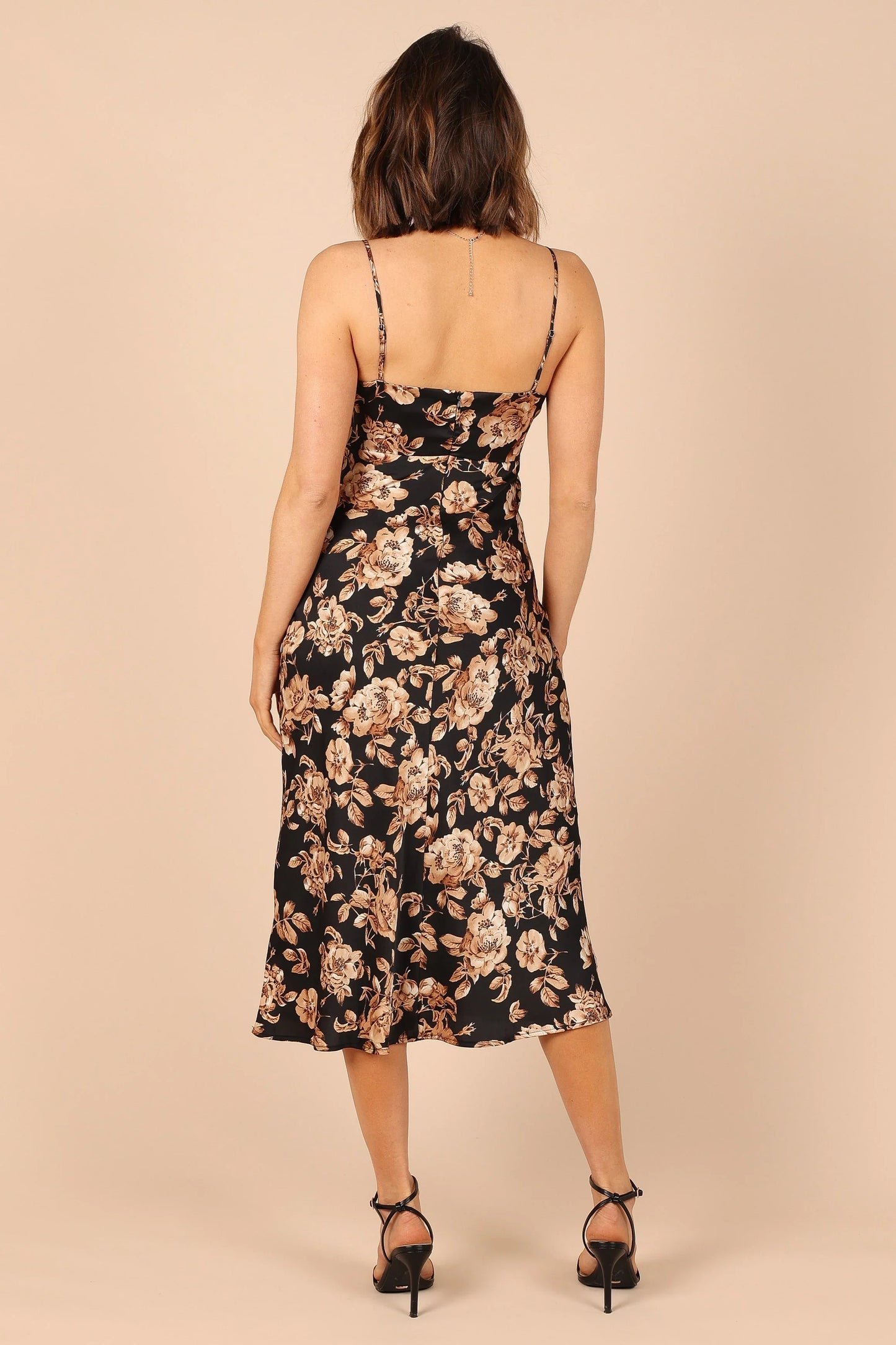 Saga Cut Out Midi Dress Black Floral