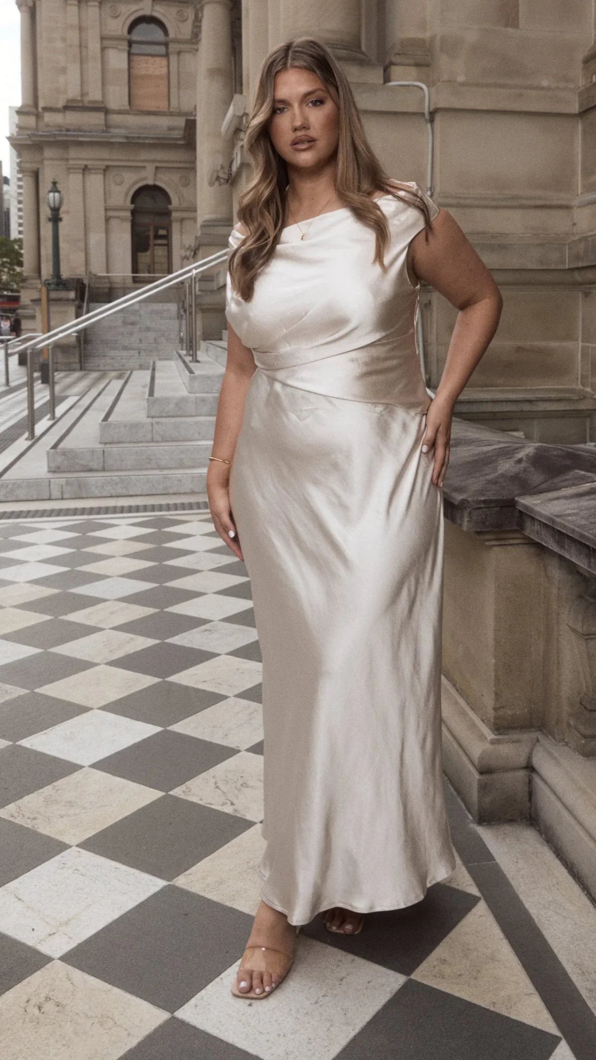 Auria Off Shoulder Maxi Dress Champagne