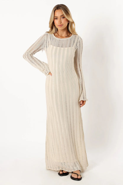 Jaye Long Sleeve Maxi Dress Cream