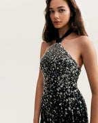 Striking halterneck crystal embellished mini dress Xo Xo