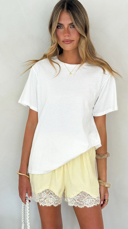 Makoa Lace Shorts Yellow