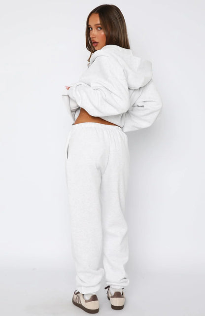 Cant Miss It Sweatpants Grey Marle Rose Gold