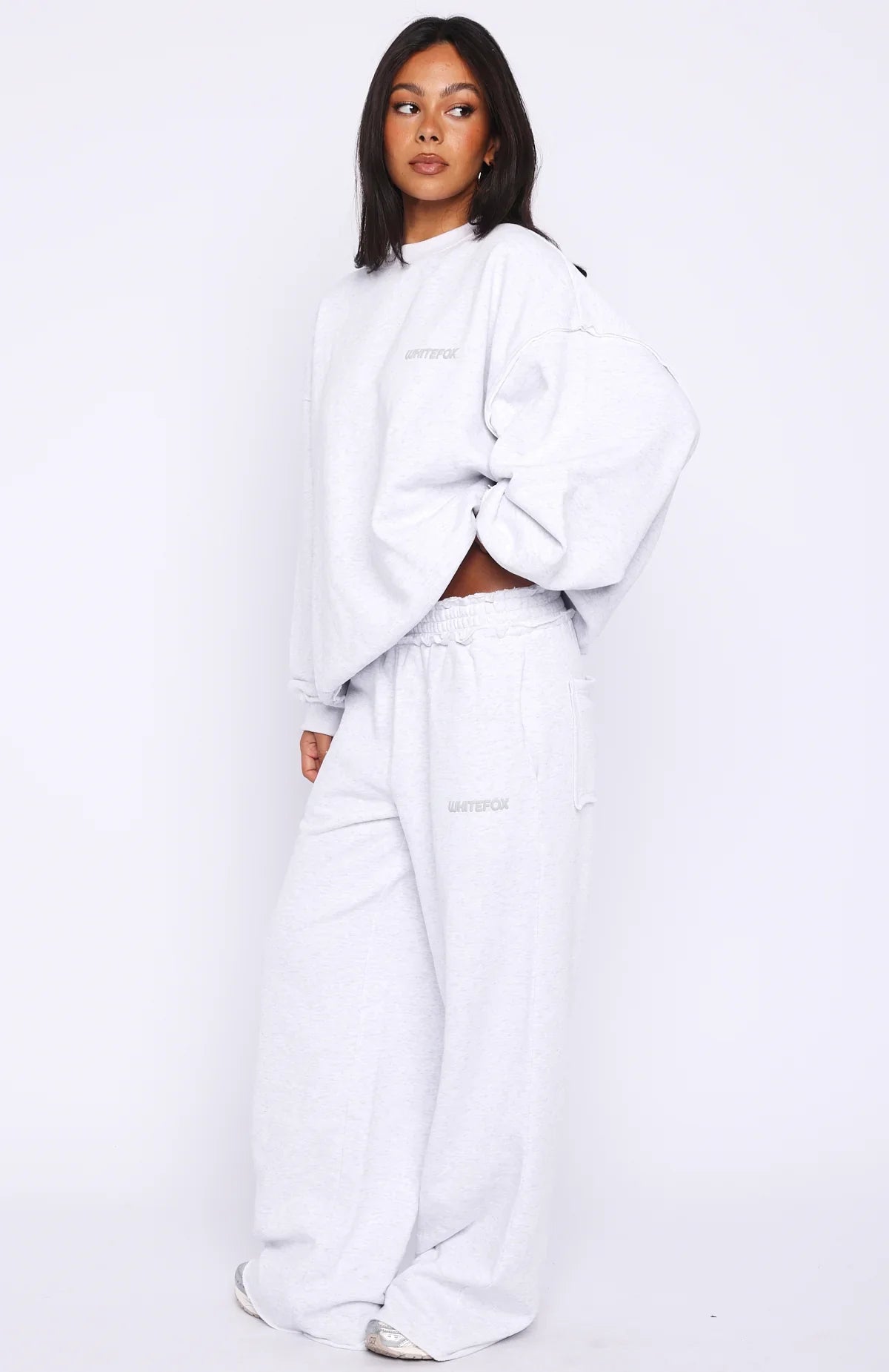 On My Own Terms Wide Leg Sweatpants Grey Marle