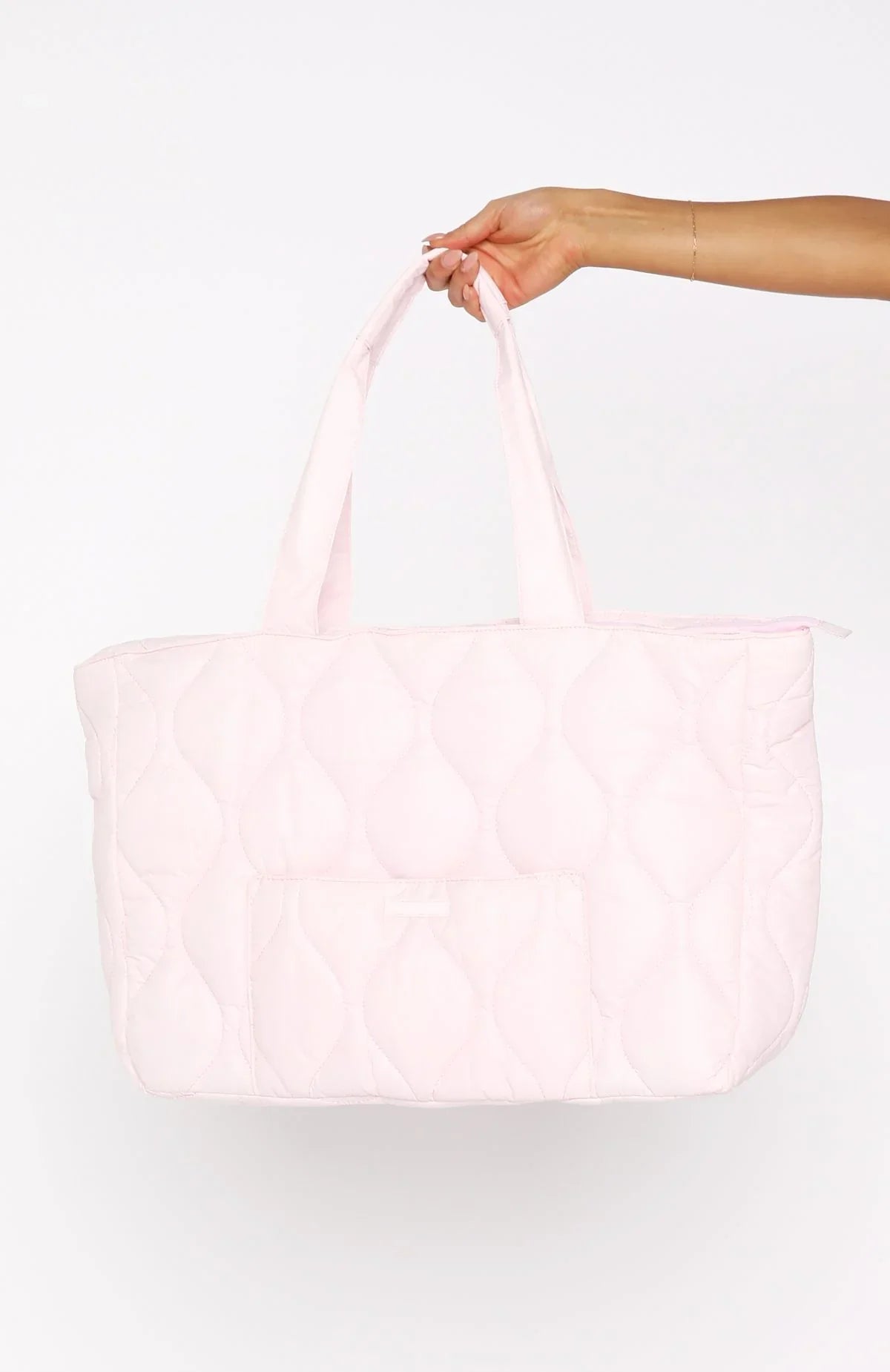 Always Moving Quilted Tote Bag Ballet Pink