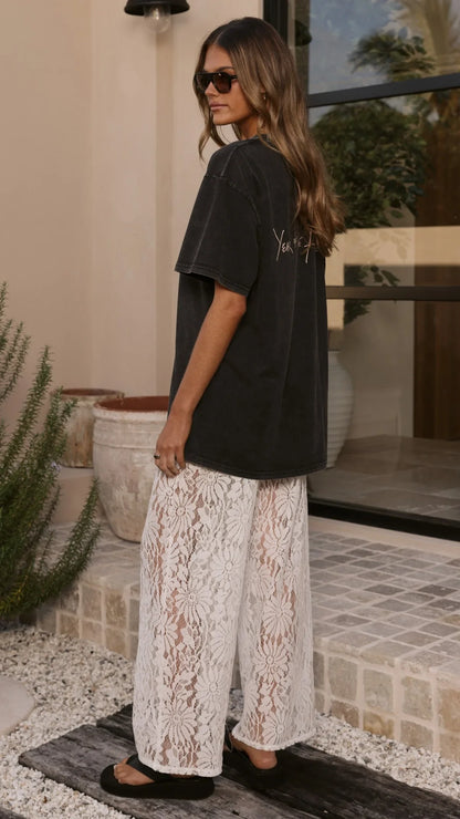 Avery Oversized Tee Washed Black