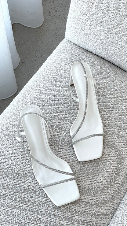 Kaye Heels White Diamante