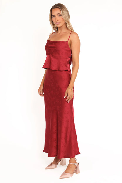 Belle Two Piece Set Burgundy
