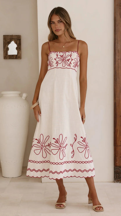 Mira Maxi Dress Cream Red