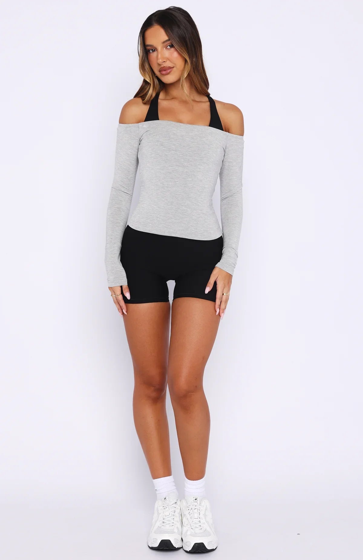 Mad For You Long Sleeve Top Grey Marle