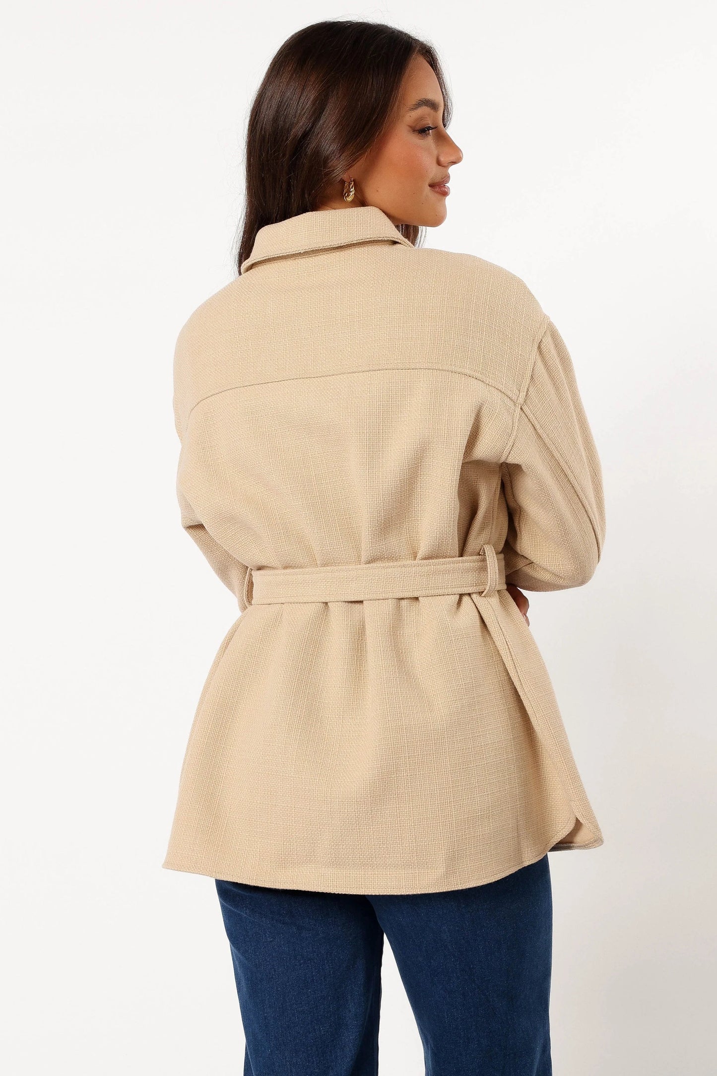 Arlow Tie Front Shacket Cream