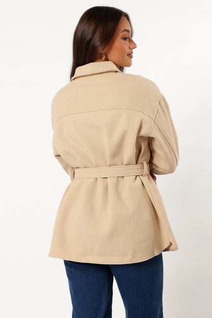 Arlow Tie Front Shacket Cream