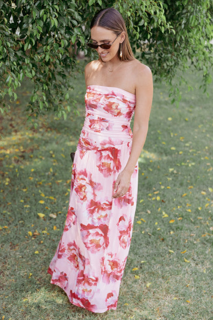 Calypso Maxi Dress Pink Peony