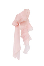 Dreamy off shoulder blouse with meringue flounces in misty rose Midnight Walk
