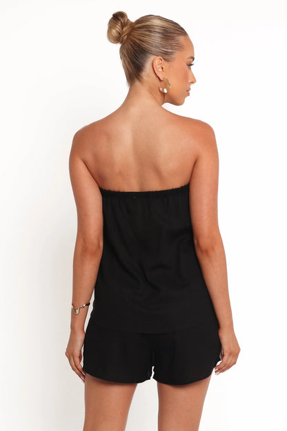 Kristia Strapless Romper Black