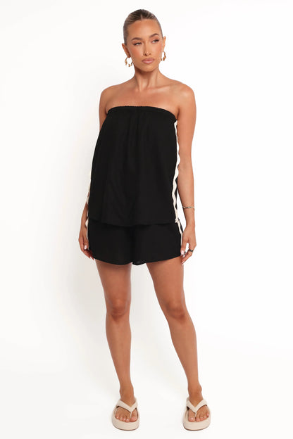 Kristia Strapless Romper Black