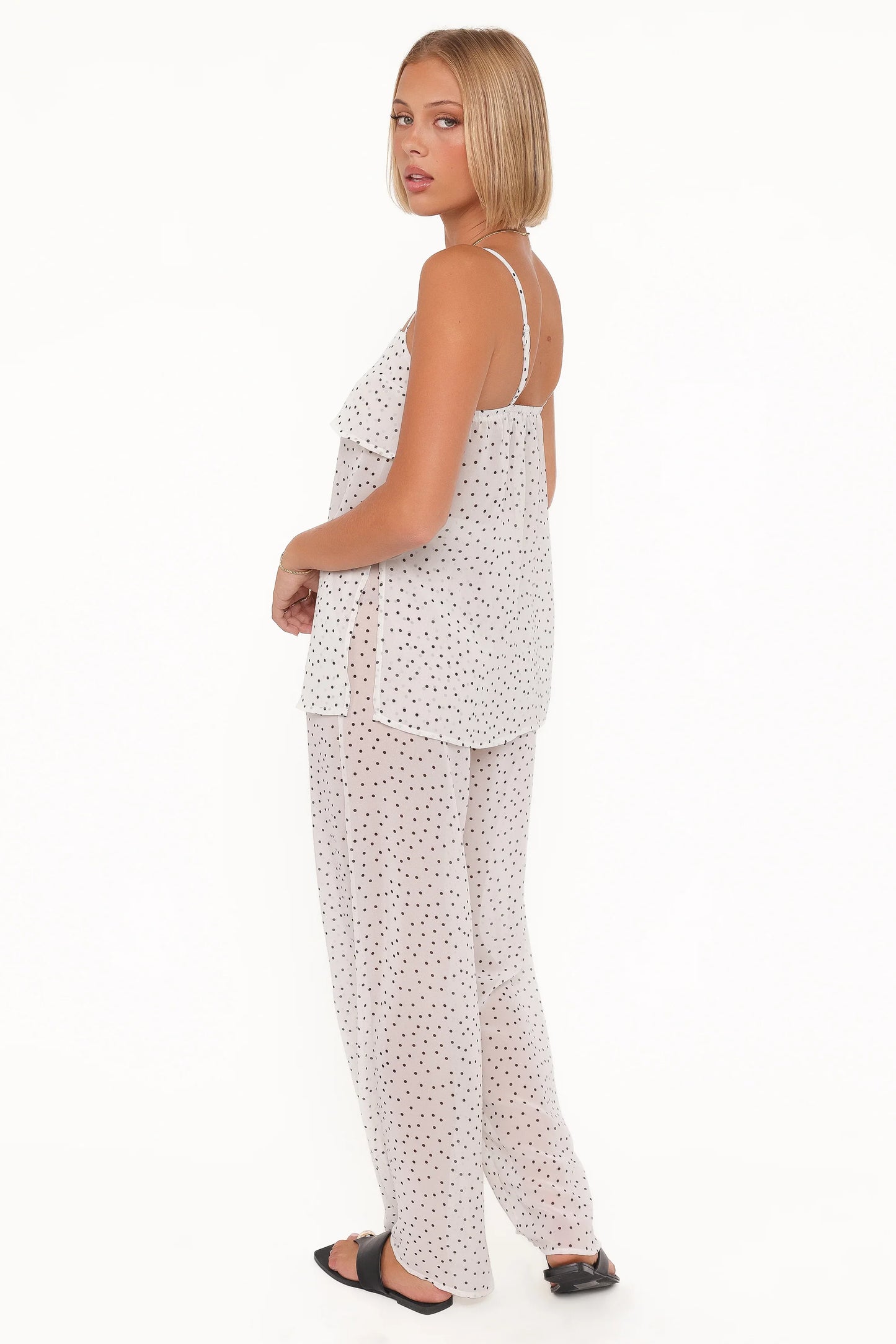 Hazel Pant Set Cream Polka Dot