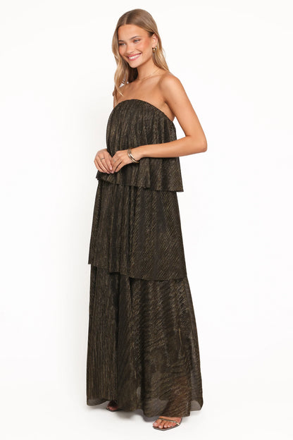 Bloom Strapless Maxi Dress Black