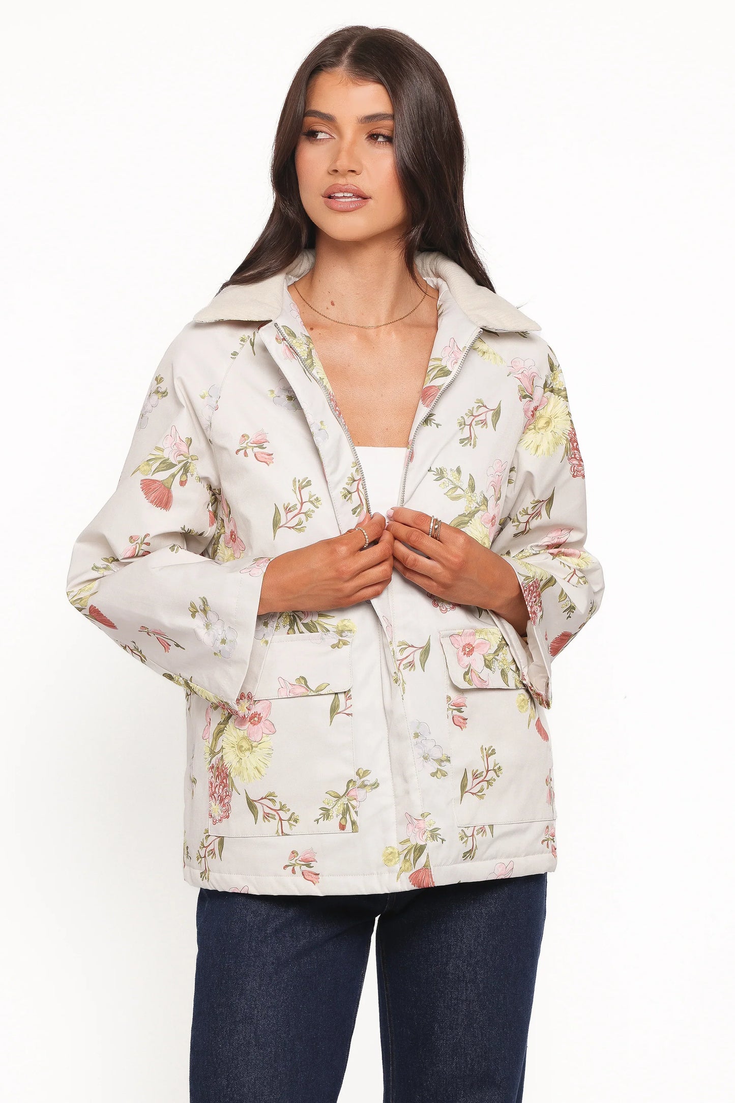 Danica Barn Jacket Khaki Floral
