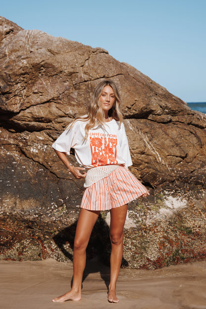 Mattina Shorts Peach Stripe