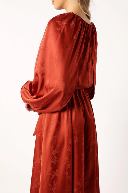 Lexie Long Sleeve Midi Dress Bronze
