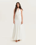 Lovely white halterneck satin maxi dress Xo Xo