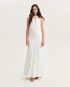 Lovely white halterneck satin maxi dress Xo Xo