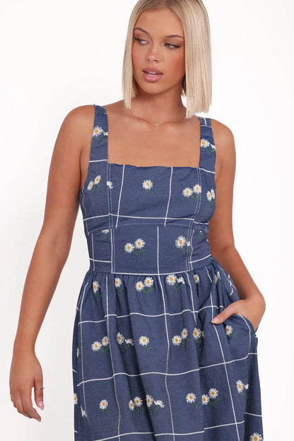 Yolande Midi Dress Blue Floral
