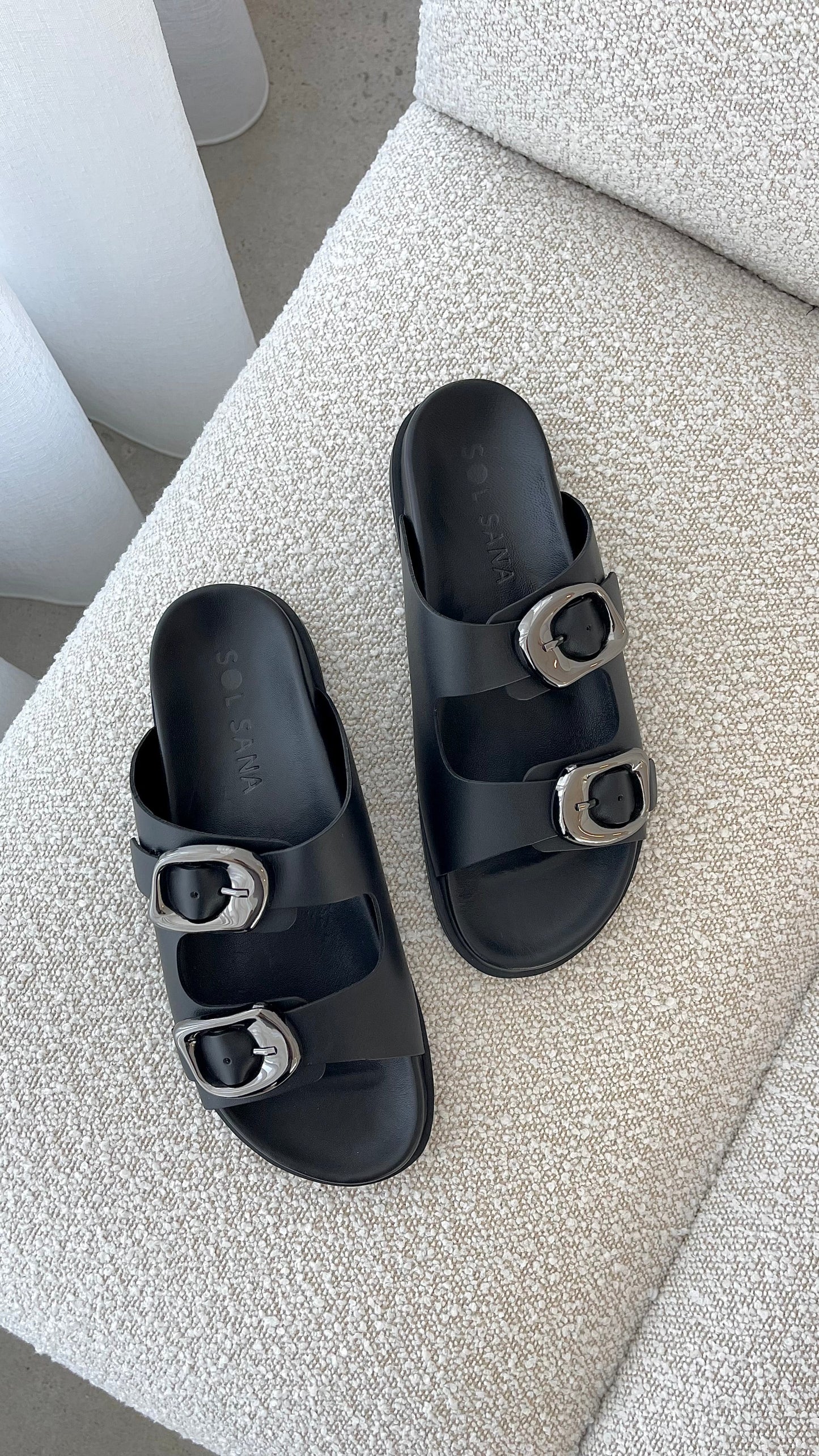 Sol Sana San Jose Footbed Black Silver