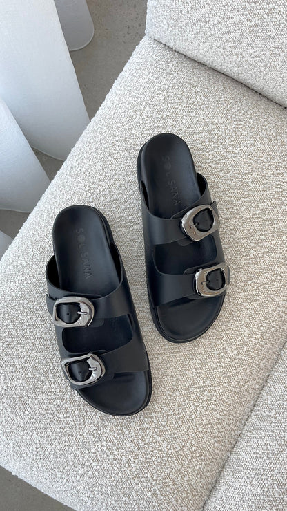 Sol Sana San Jose Footbed Black Silver