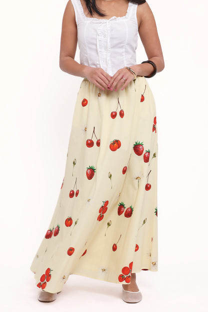 Remira Midi Skirt Yellow Cherry