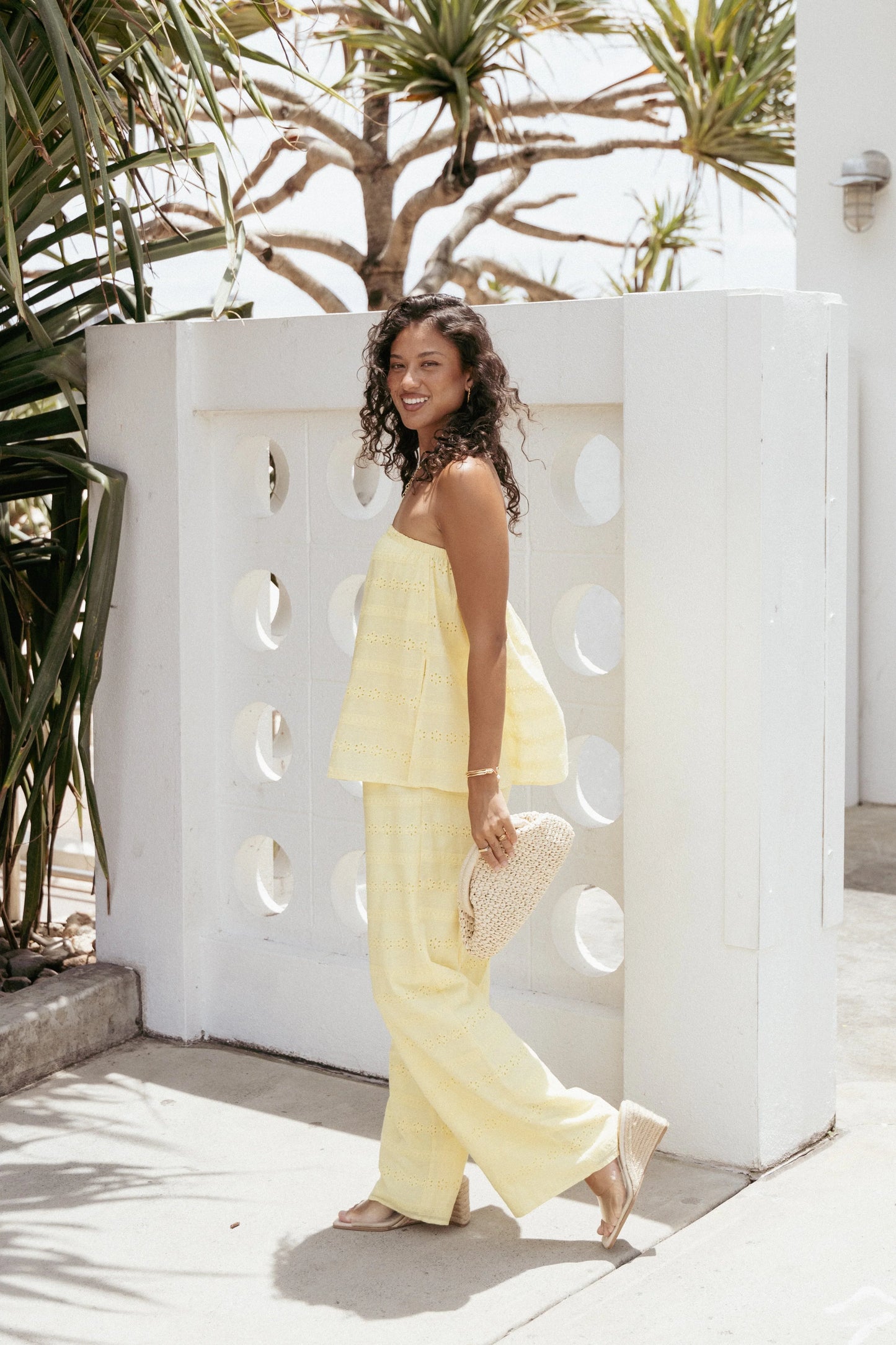 Michele Strapless Jumpsuit Butter Yellow