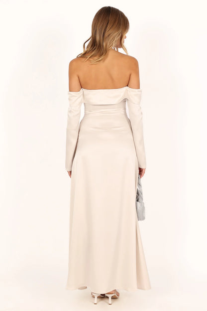 Gigi Off Shoulder Maxi Dress Cream