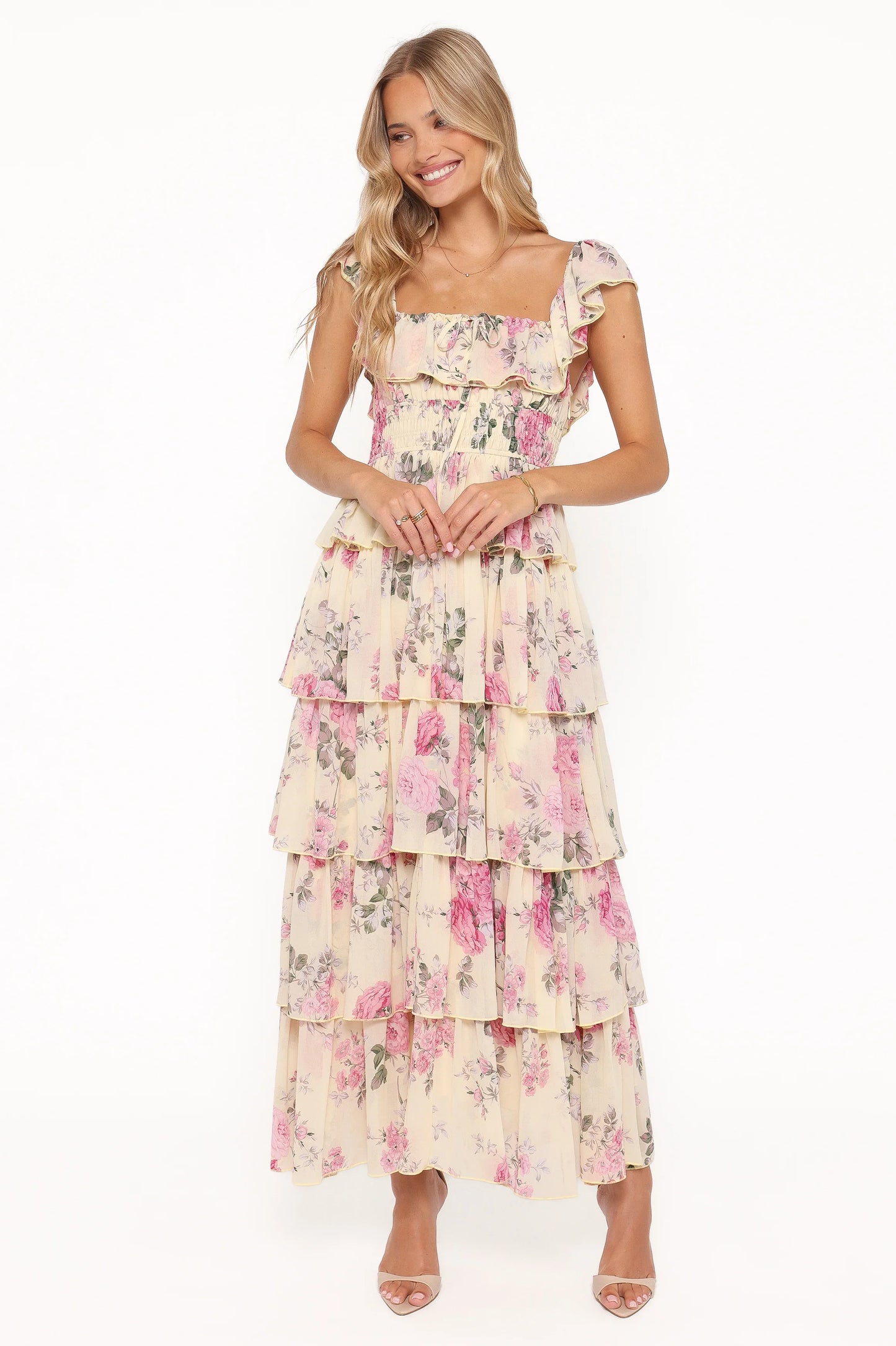 Belle Maxi Dress Yellow Floral