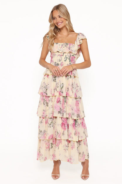 Belle Maxi Dress Yellow Floral