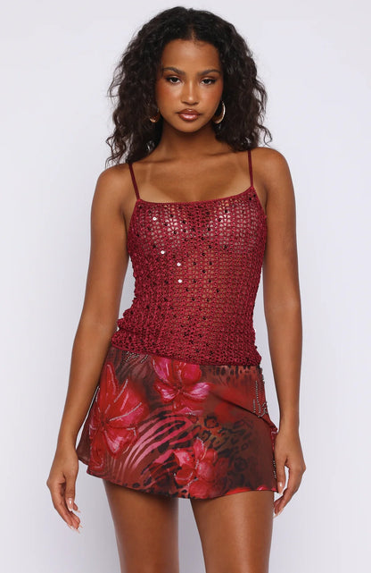 Nostalgic Dream Beaded Mini Skirt Endless Nights