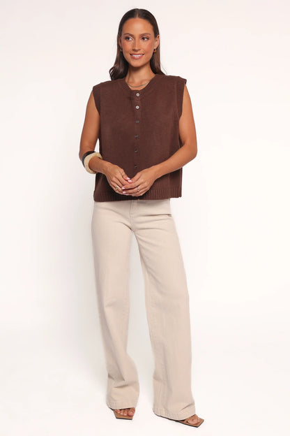 Weston Knit Vest Dark Chocolate