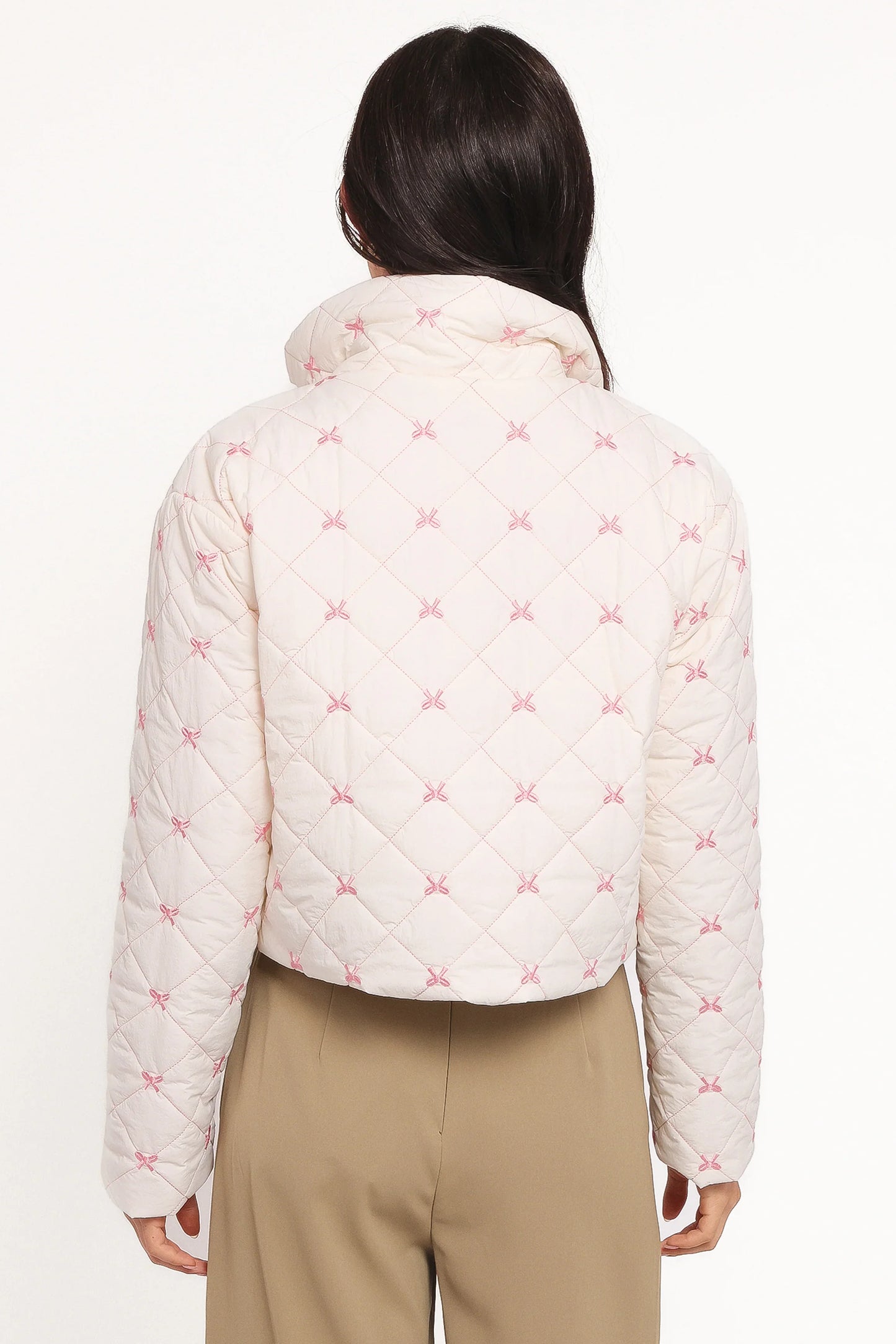 Adi Quilted Jacket Pink Bow