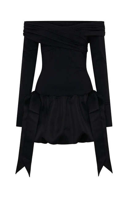 Raise Hell Long Sleeve Mini Dress Black