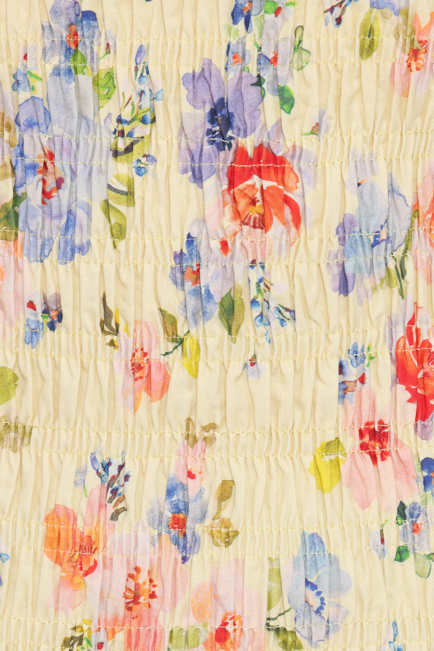 Kaelyn Gather Mini Dress Yellow Floral