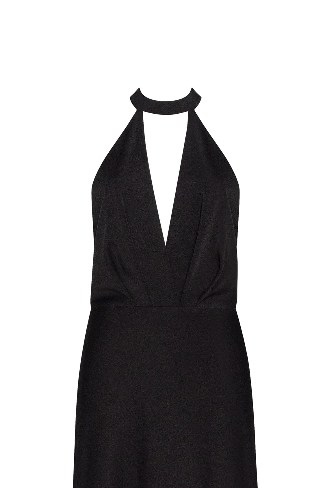 Classical black halterneck satin maxi dress Xo Xo